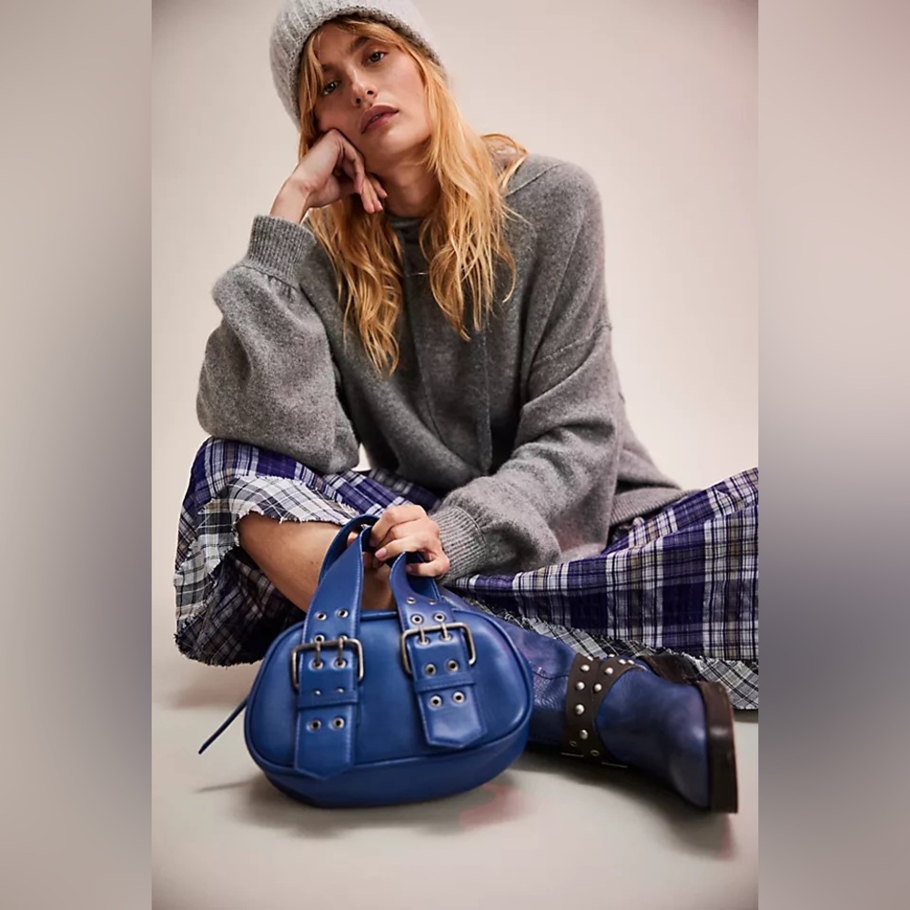 New Free People Say Yes Leather Handbag- Lavender